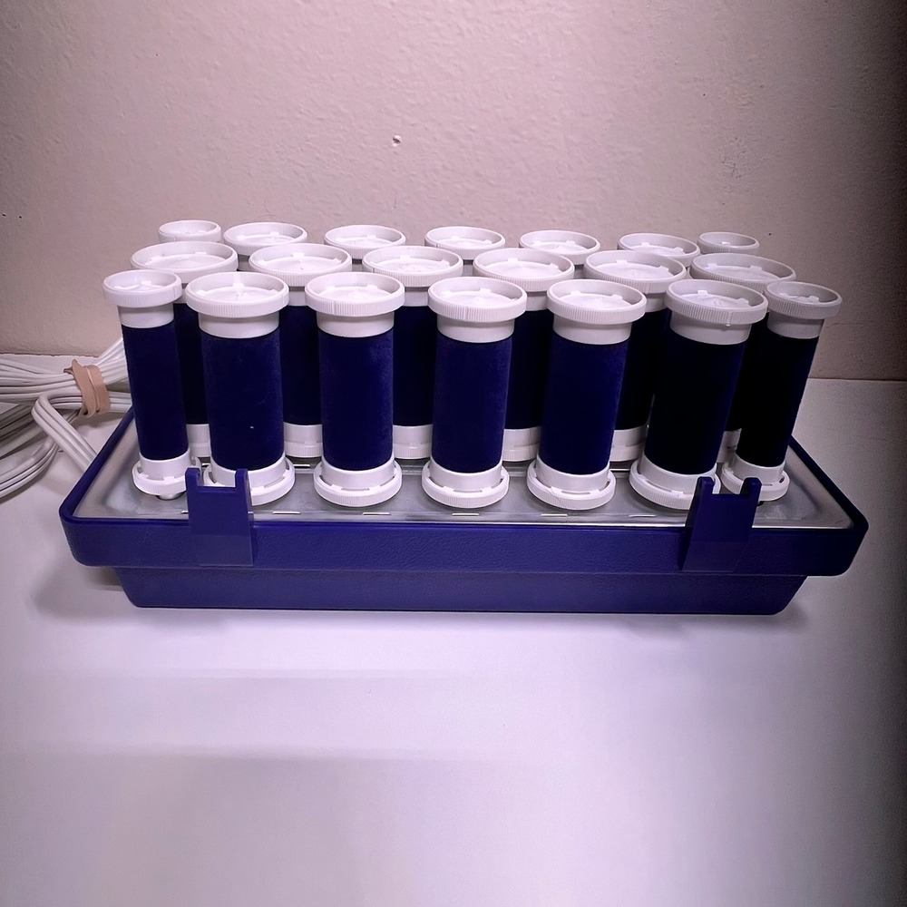 Clairol K-40 Aqua-Curl Steam Hairsetter Blue 20 Velvety Rollers Vintage 1992 - Picture 15 of 16